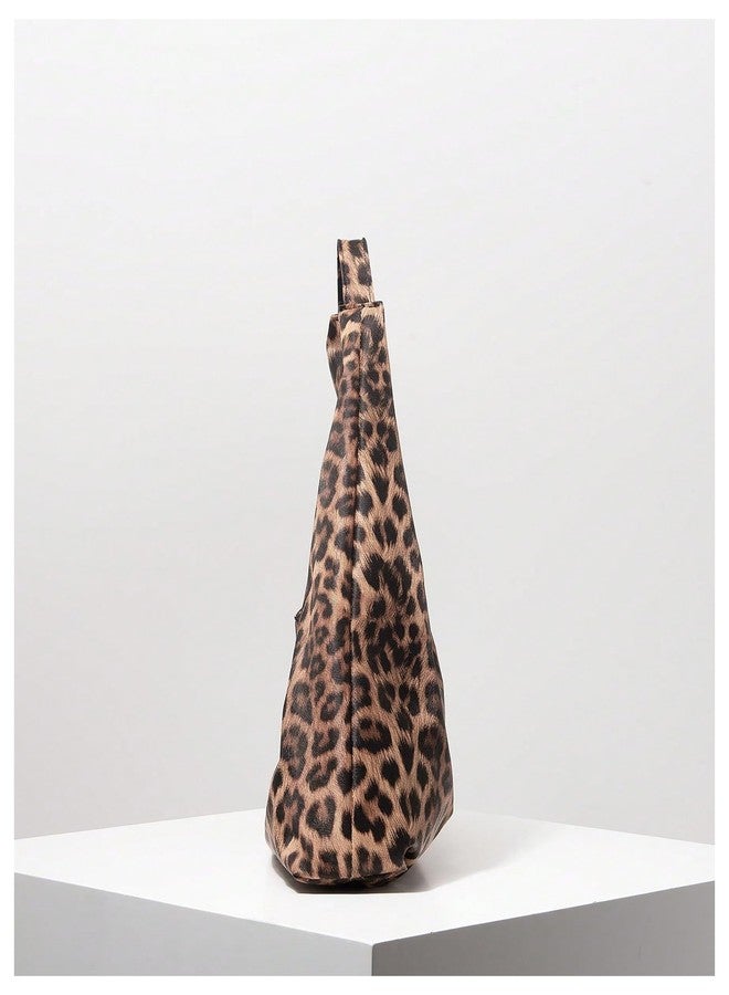 MakeMeChic Women's Leopard Print Tote Bag Faux Leather Top Handle No Closure Shoulder Bags Multicolor One Size - Image 3