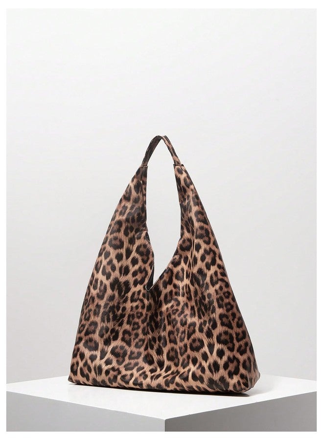 MakeMeChic Women's Leopard Print Tote Bag Faux Leather Top Handle No Closure Shoulder Bags Multicolor One Size - Image 2