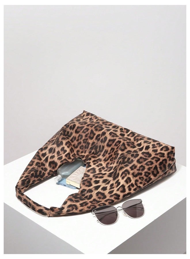 MakeMeChic Women's Leopard Print Tote Bag Faux Leather Top Handle No Closure Shoulder Bags Multicolor One Size - Image 5