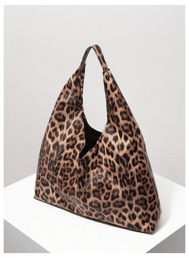 MakeMeChic Women's Leopard Print Tote Bag Faux Leather Top Handle No Closure Shoulder Bags Multicolor One Size - Image 4