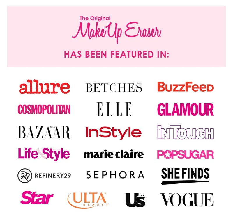 MakeUp Eraser Mini PRO, Erase All Makeup With Just Water, Including Waterproof Mascara, Eyeliner, Foundation, Lipstick, Sunscreen and More Original Pink, 1ct