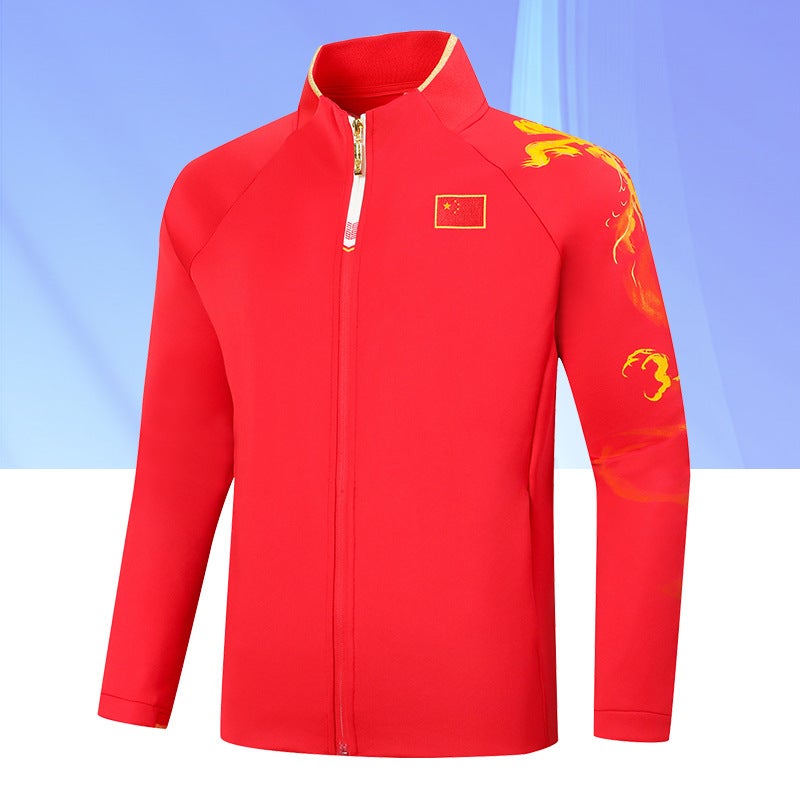 Chinese Team Sportswear Men'S And Women'S Long-Sleeved Team Clothing National Clothing Martial Arts Coach Sports Student Training Coat Top - Image 1