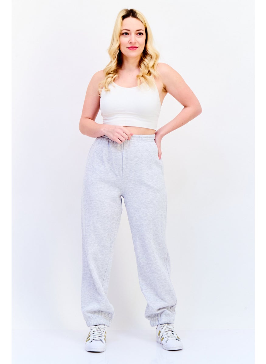 VERO MODA Women Regular Fit Heather Sweatpants, Grey  - Image 4