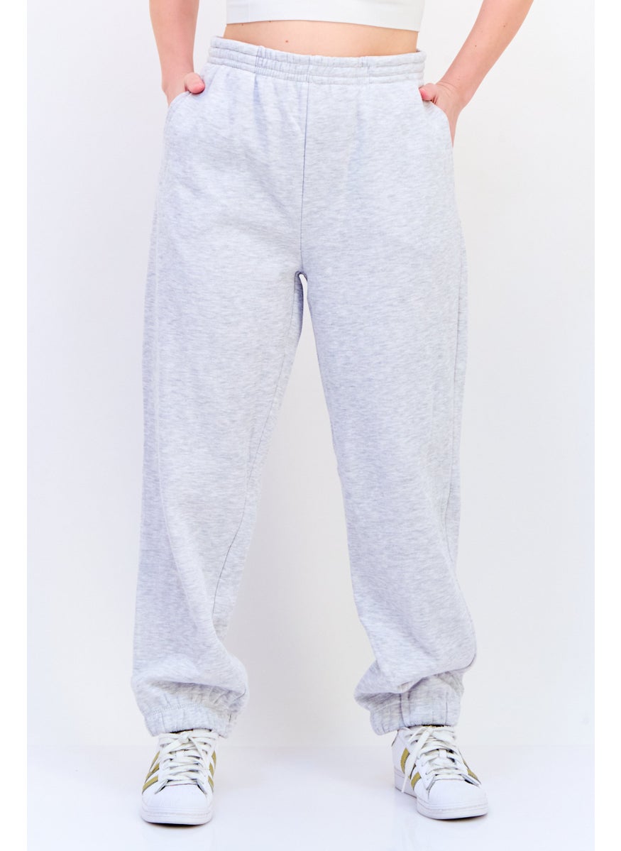 VERO MODA Women Regular Fit Heather Sweatpants, Grey  - Image 1