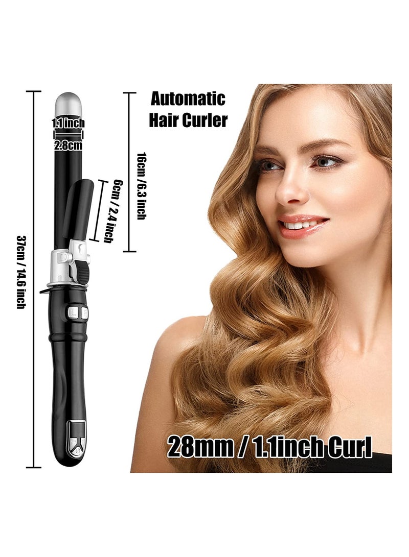 SYOSI Automatic Rotating Hair Curling Wands, 28mm Curl Hair Waving Irons, Hair Styling Irons Hair Waver, 30s Instant Heat Wand, Black - Image 4