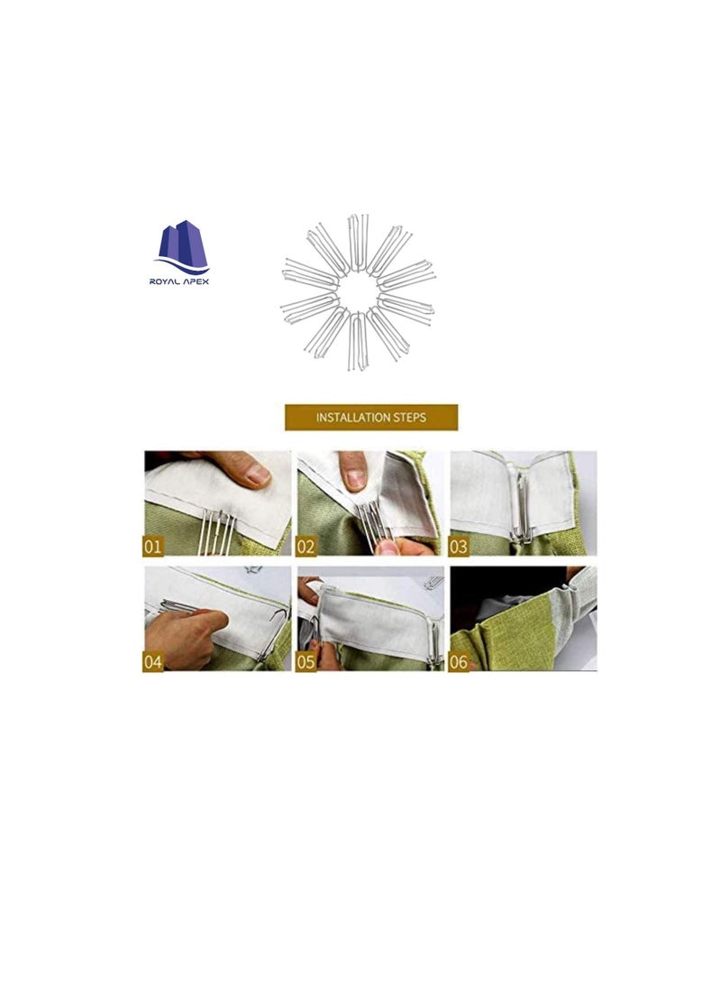خطاف طيات لشريط مطوي للستائر ، 4 شوكات ثنية مطوية ومشبك ستائر طية 4 خطافات طرفي (عبوة من 100)  - Image 3