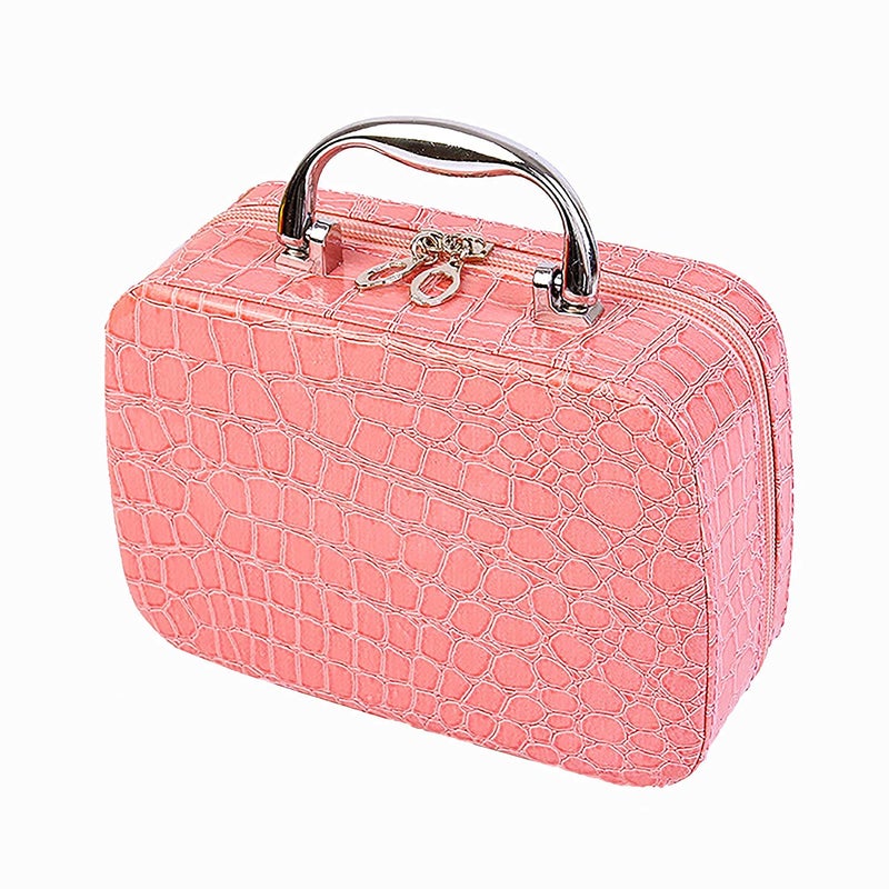 Plenteous Latest Stylish Makeup Bag for Women Cosmetic Storage Boxes Jewelry Organizer Toiletry Box with Compact Magnifying Mirror for Travel MultiColour - Image 2