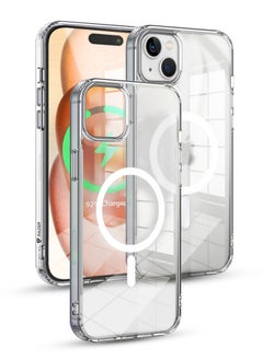 Raegr RAEGR iPhone 15 Case | Magnetic Case | Supports Mag-Safe Wireless Charging | Air Hybrid Protective MagFix Case/Cover Designed for iPhone 15 (6.1-Inch) 2023 - Crystal Clear RG10485  - Image 1