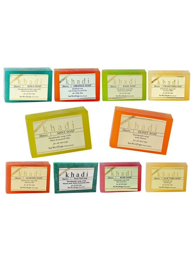 Khadi Abeers Handmade Pure Essence Soaps With Essential Oils Combo Assorted Gift Set 125 G (Pack Of 10) - Image 1