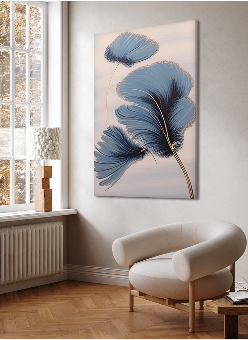 LOWHA - Canvas Wall Art Stretched Over Wooden Frame with Flowers Art Pattern Painting - Image 1