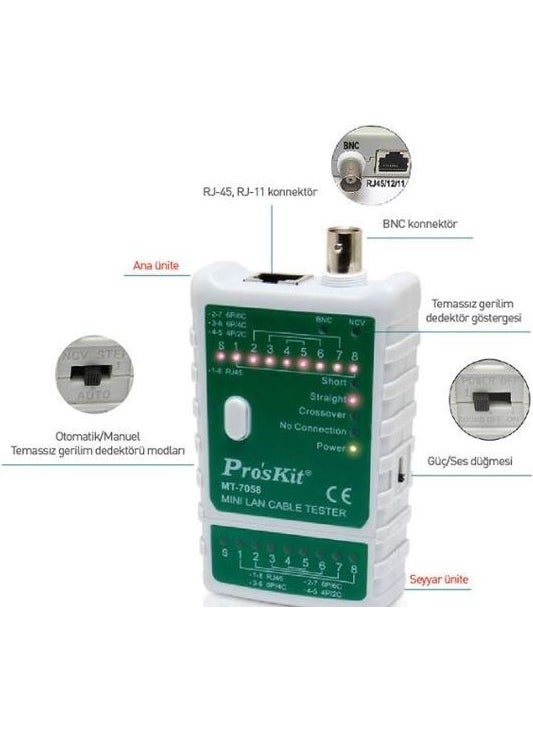 MT-7058 Mini Lan Cable Tester Test Device Compliant with All Security Standards