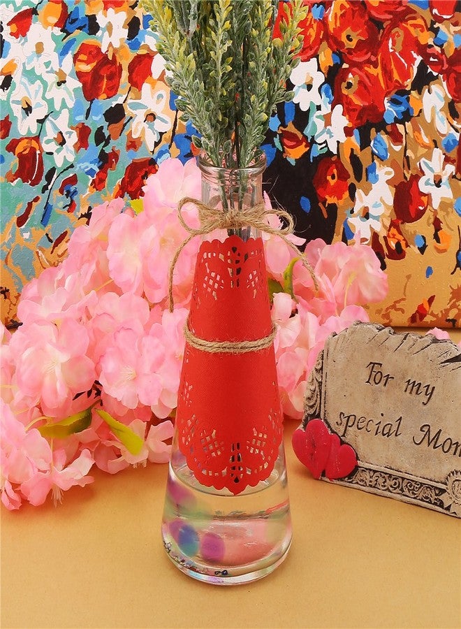 DECORA 3.5inch Round Red Lace Paper Doilies for Wedding Tableware Decoration, 100-Pack - Image 4