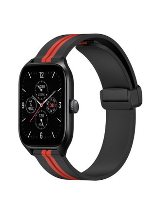 Replacement Strap For Amazfit GTS 4 20mm Folding Magnetic Clasp Silicone Watch Band Black+Red - pzsku/Z5EB891CDED03F0E1A8E7Z/45/_/1714869532/406e6a8d-538e-4b9f-8a24-b6cfb9317f62