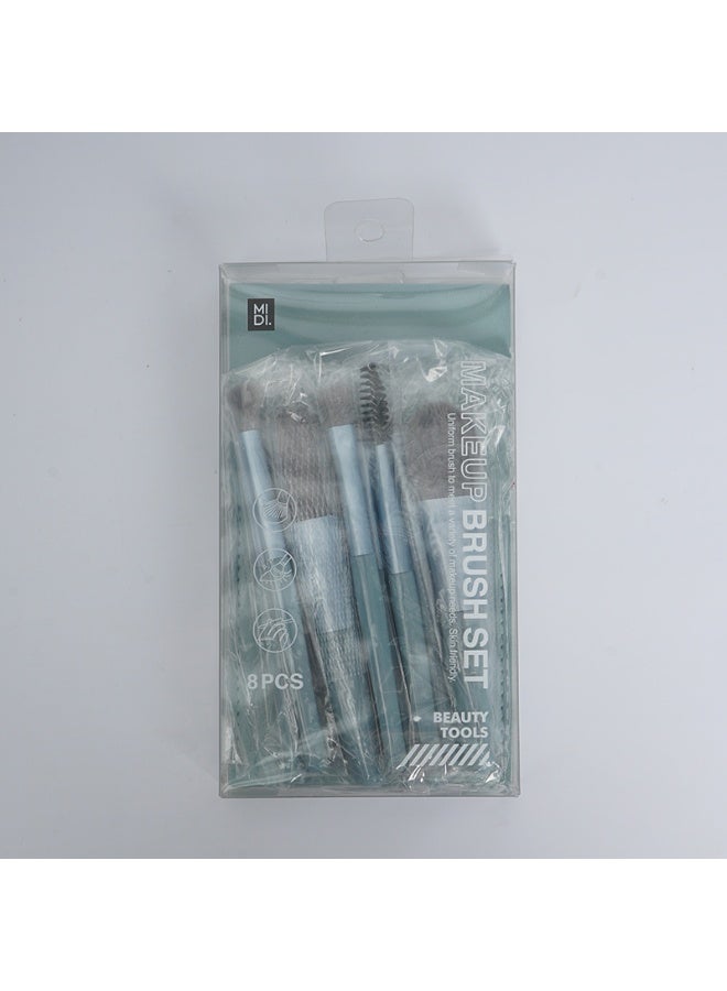 8 Pcs Makeup Brush Set, Professional Soft Synthetic Brushes for Face & Eye Makeup, Blue Color