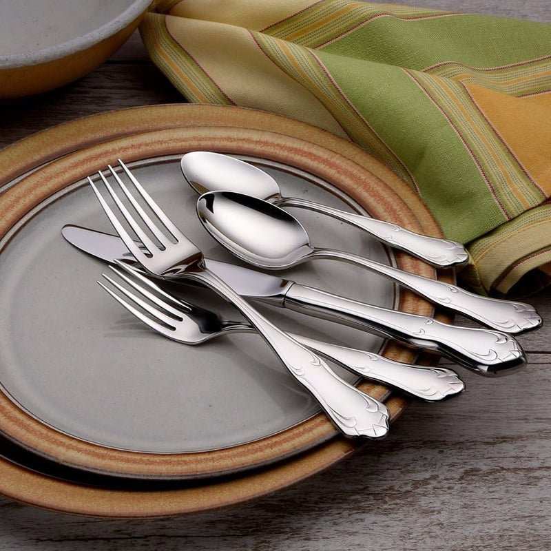 Liberty Tabletop Champlin 65piece service for 12 1810 Flatware Set Includes Serving Pieces Made in USA - Image 5