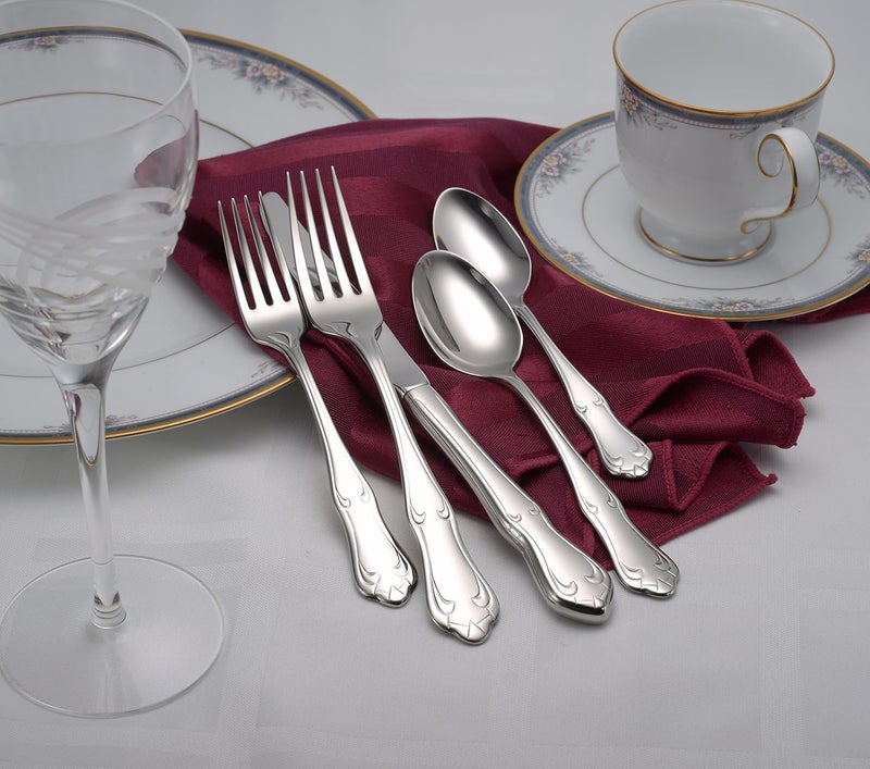 Liberty Tabletop Champlin 65piece service for 12 1810 Flatware Set Includes Serving Pieces Made in USA - Image 4