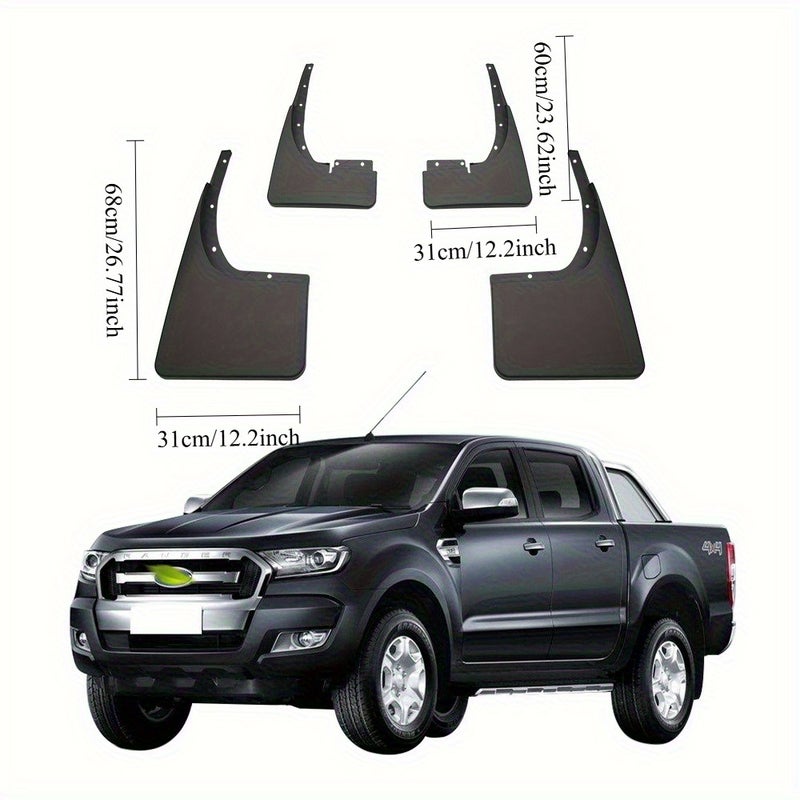 مجموعة حواجز الطين والرش من Black Fender لسيارة فورد رينجر T6 2011-2019 - Image 2