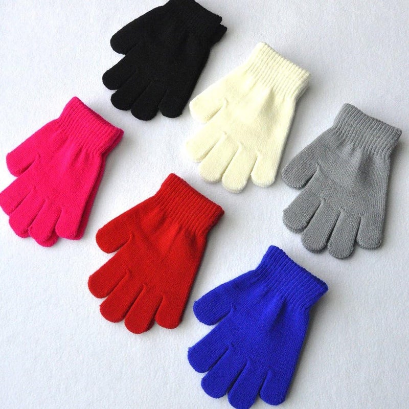 BaiX Boys and Girls Warm Winter Knitted Writing Gloves, 5-12 Years Old - Image 2