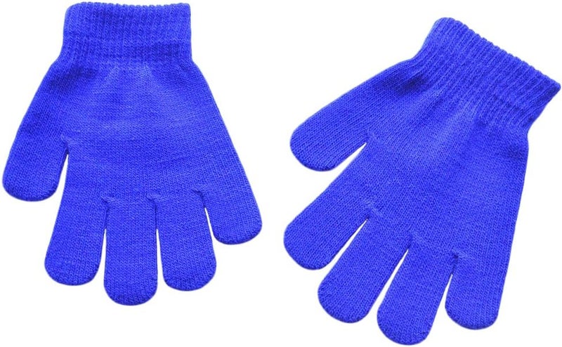 BaiX Boys and Girls Warm Winter Knitted Writing Gloves, 5-12 Years Old - Image 1