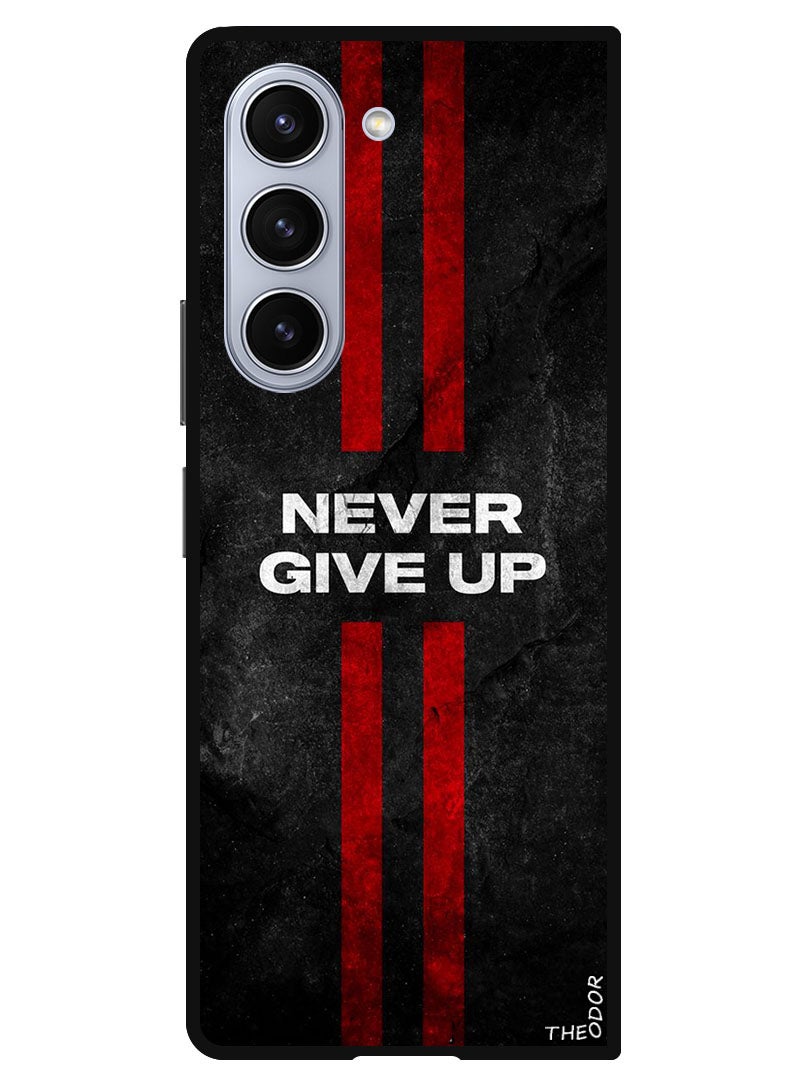 Theodor Protective Case Anti Scratch Shock Proof Bumper Cover For Samsung Galaxy Z Fold 6 Never Give up stripes - Image 1