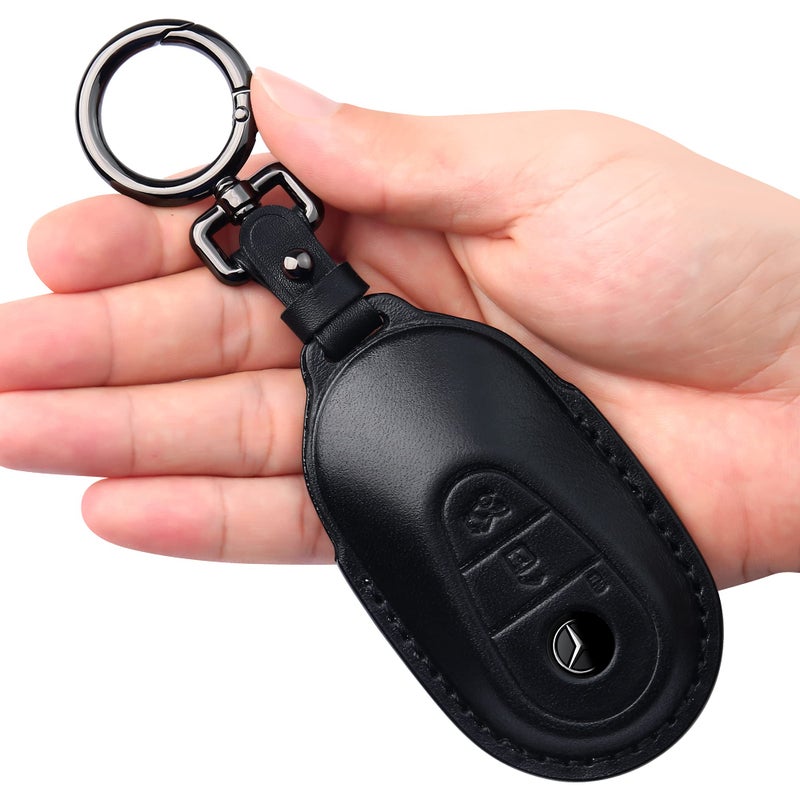 Tukellen for Mercedes Benz Leather Key Fob Cover with Keychain Compatible with 20202025 Mercedes Benz SClass GClass EClass Smart Remote Genuine Leather For Mercedes Benz Key caseBlack