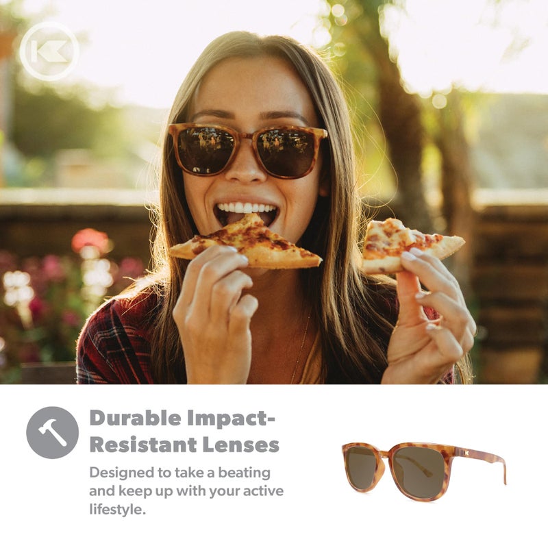 Knockaround Paso Robles Polarized Sunglasses for Women & Men - Impact Resistant Lenses & Full UV400 Protection, Blonde Tortoise Shell Frames/Brown Lenses - Image 5
