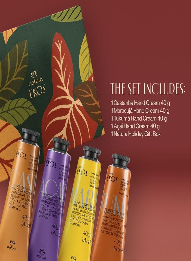 natura - Ekos Hand Cream Quartet Variety Pack, 4 Creams - (1) Maracujá, (1) Castanha, (1) Tukumã, (1) Açaí Hand Cream - Vegan Skin Care - Brazilian Beauty Secrets - Hand Care - 1.41oz (40g) - Image 3