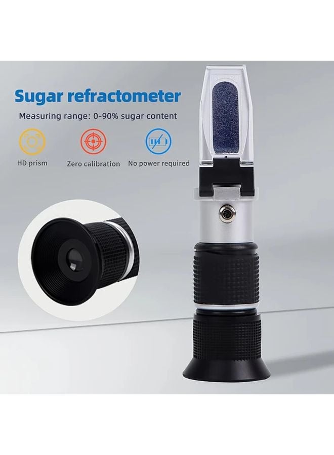 Handheld ATC Sugar Refractometer 0 90 Brix Measurement Tool For Fruit Juice 1pc - Image 1