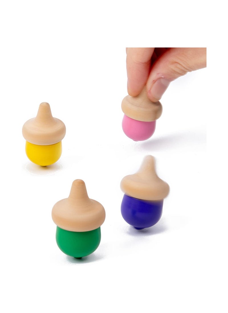 Wooden Color Sorting Toys for Baby, Color Learning Activities Teaching Toy Color Matching Game, Rainbow Counting Acorns with Bowls Tweezer Spoon, Montessori Toy for Kids Boys Girls
