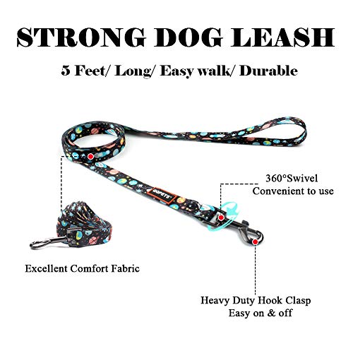 QQPETS Dog Harness Leash Set Adjustable Heavy Duty No Pull Halter Harnesses for Small Medium Large Breed Dogs Back Clip Anti-Twist Perfect for Walking (L(23"-32" Chest Girth), Space) - Image 3