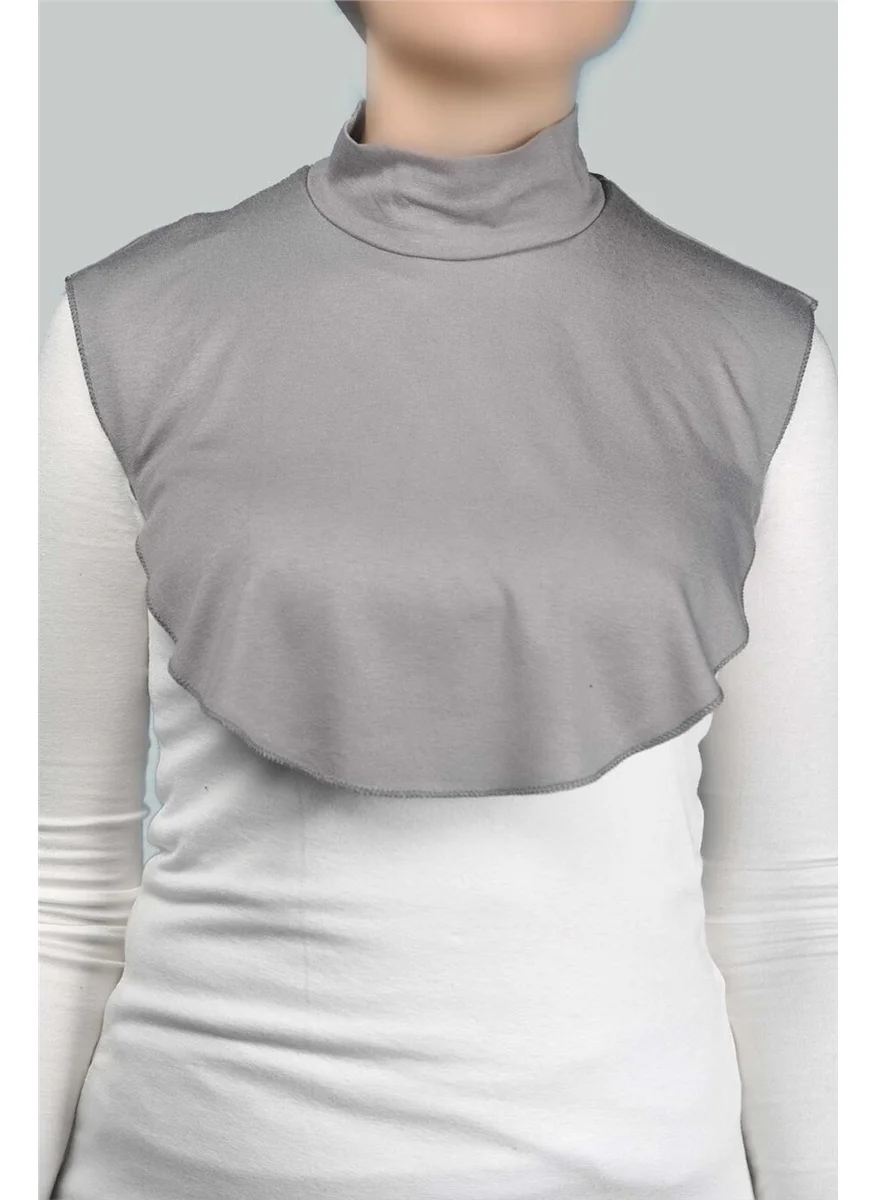 Altobeh Plain Turtleneck Turtleneck Combed Cotton Hijab Neck Collar - Gray