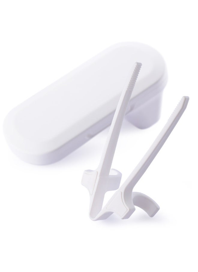 Generic - Multifunctional Snack Clip Not Dirty Hands Potato Chips Plastic Food Clip Kitchen Food Clip Small Clip To Eat Other-Color:Upgraded White + Storage Box (2 Sets) - Image 1