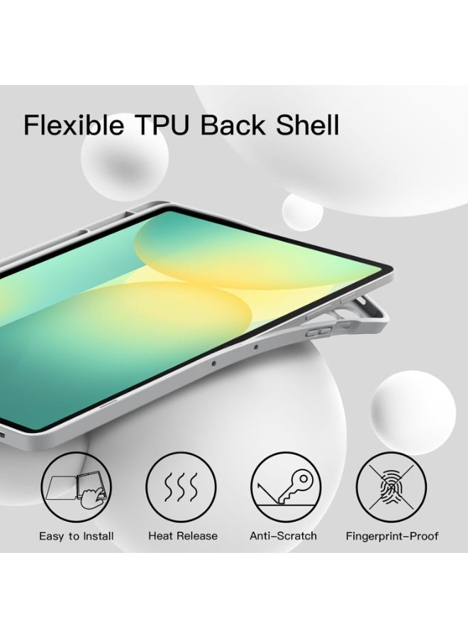 ميجوفاست غطاء ذكي لجهاز Samsung Galaxy Tab S10 FE+ S10 FE Plus 2025 مقاس 13.1 بوصة مع حامل صلب وخاصية السكون والاستيقاظ التلقائي مع حامل قلم لجهاز Galaxy Tab S10FE+ باللون الفضي - Image 3