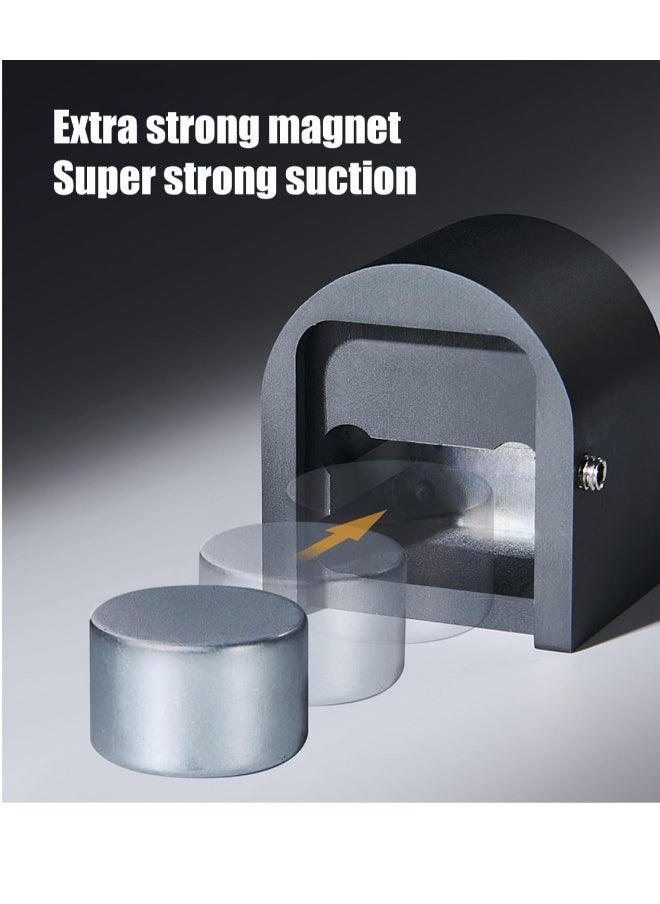 Aluminum door stop, invisible silent magnetic door stop, modern wall protector, ground-mounted magnetic door stop, used to keep the door open  - Image 2