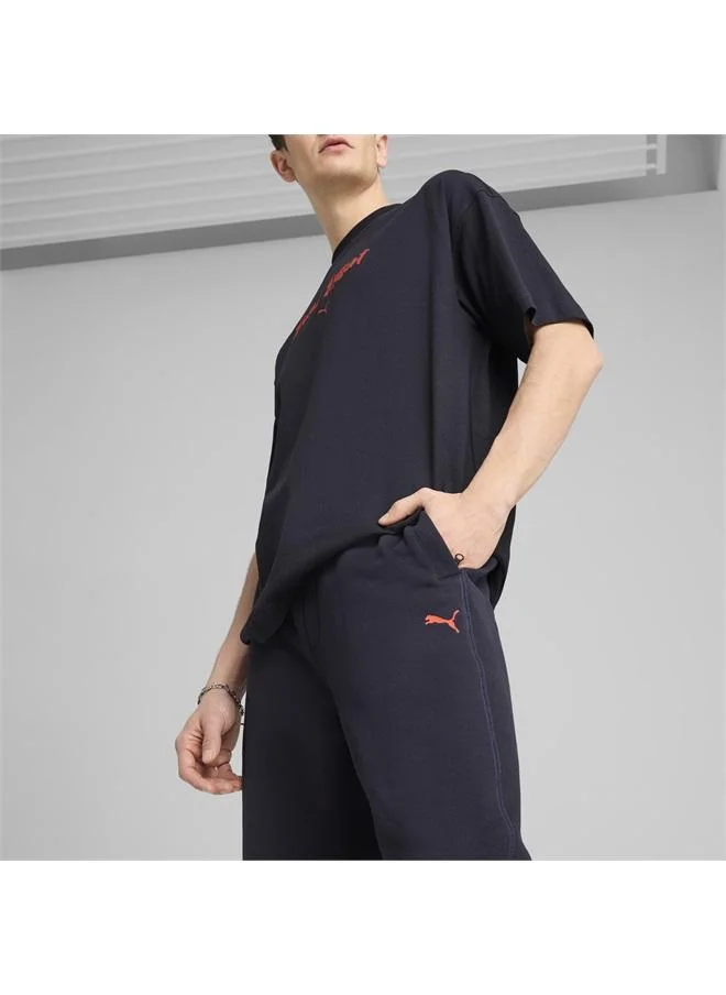 Puma New Navy Premium Essentials Relaxed Graphic Sweatpants Unisex for Men | Best Price UAE