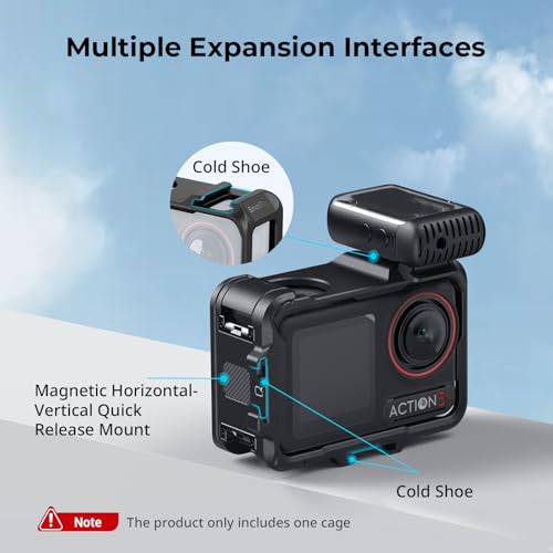 SMALLRIG Action 5 Pro Action 4 Action 3 Cage for DJI, Cage with Multiple Expansion Interfaces, Protective Frame for DJI Osmo Action 3 Action 4 Action 5 Pro - 5135 - Image 2