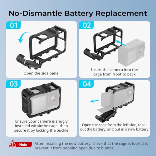 SMALLRIG Action 5 Pro Action 4 Action 3 Cage for DJI, Cage with Multiple Expansion Interfaces, Protective Frame for DJI Osmo Action 3 Action 4 Action 5 Pro - 5135 - Image 3