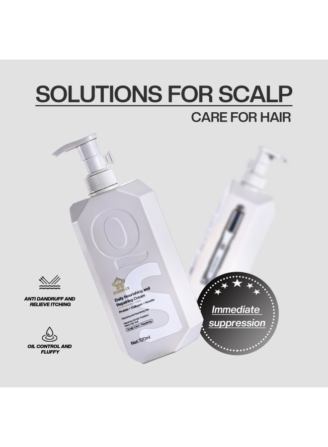 STARPLEX Daily Nourishing and Repairing Cream 720ml with Protein, Collagen & Keratin Repairs & Nourishes All Hair Types / Scalp Care + Free Daily Nourishing Spray - Image 4