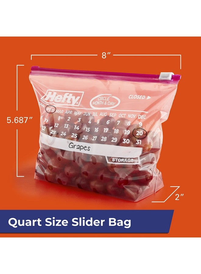 Hefty Hefty Slider Calendar Storage Bags, Quart Size, 40 Count (Pack of 4), 160 Total - Image 1