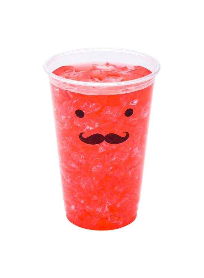 Restaurantware Visage 16 Ounce Cold Drink Cups, 1000 Disposable Party Drinking Cups - Lids Sold Separately, Monsieur Mustache Design, Clear PET Plastic Cups, For Birthday Parties, Or Ceremonies  - Image 2