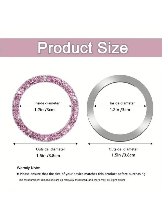 Variant Color Crystal Rhinestone Car Ignition Switch Ring Stickers 2 Pack Easy Install Bling Accessories - Image 3