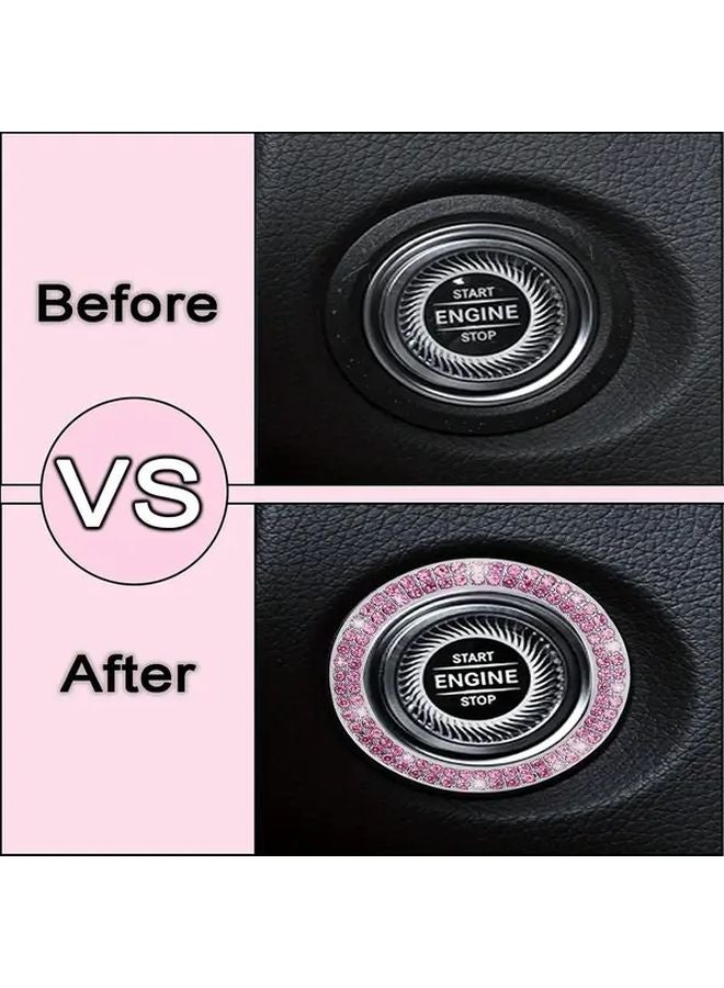 Variant Color Crystal Rhinestone Car Ignition Switch Ring Stickers 2 Pack Easy Install Bling Accessories - Image 5