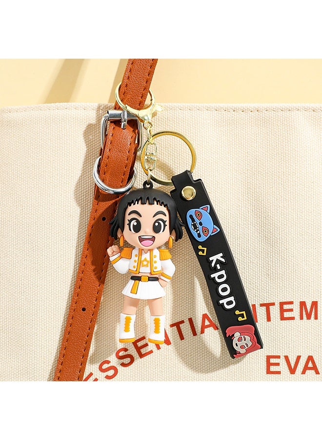 3PCS Kpop Demon Hunters 3D Silicone Character Keychains, Cute Cartoon Collectible Mini Figure Key Rings Bag Pendant for Fans Kids Birthday Gift Party Favors - Image 3