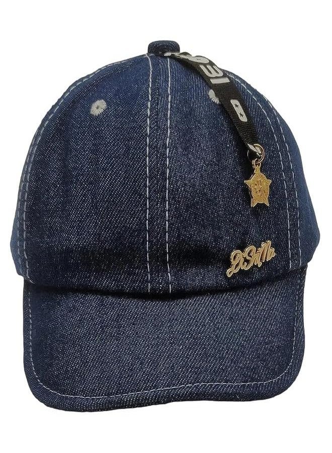 JMP Baby Caps for Kids Printed Cartoon Design Soft Cotton Baseball Cap for Toddler Boys Girls Sun Protection Stylish Casual Cap (Age 6 Month to 2.5 Years)(Dark Blue) - Image 1