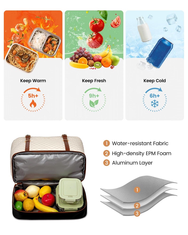 LOVEVOOK Lunch Tote Bag for Women, 15.6 Inch Laptop Work Bag With Lunch Compartment & Large Cup Holder, Lightweight Work Briefcase for Travel, Bussiness, Teacher - Image 4