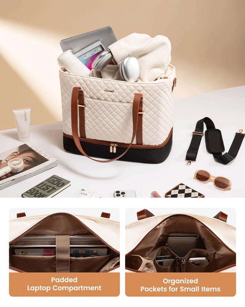 LOVEVOOK Lunch Tote Bag for Women, 15.6 Inch Laptop Work Bag With Lunch Compartment & Large Cup Holder, Lightweight Work Briefcase for Travel, Bussiness, Teacher - Image 5