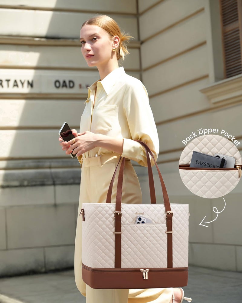 LOVEVOOK Lunch Tote Bag for Women, 15.6 Inch Laptop Work Bag With Lunch Compartment & Large Cup Holder, Lightweight Work Briefcase for Travel, Bussiness, Teacher - Image 2