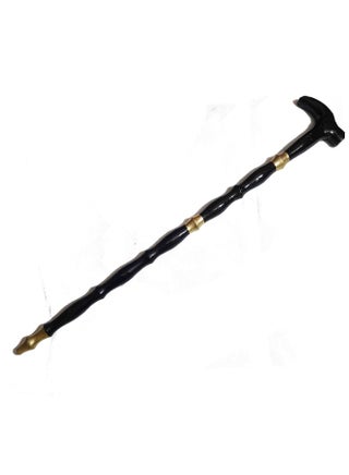 Wooden cane with black and gold plastic handle - pzsku/Z5EB9424D3B43D50749FBZ/45/1751137991/0cbf423b-bc11-418b-94e9-b80c0d11c709