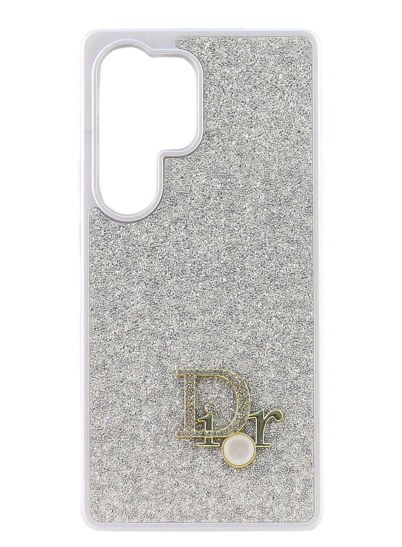 Luxury Shiny Bling Sparkly Bumper Cover with For Women Girls Soft Slim Shockproof Protective Phone Case for Samsung Galaxy S23 Ultra (Silver)