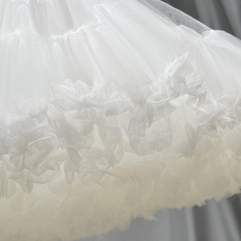 LJXploreMax Women's Tutu Elastic Waist Petticoat Tulle White Puffy Skirt Adult Princess Ballet Dance Pettiskirts Dress Party Multi-Layer Underskirt - Image 4
